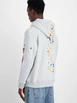 Alpha Industries Sweatshirts & Sweatjacken<Herren Kapuzensweatshirt blau gemustert