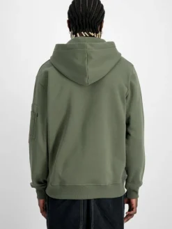 Alpha Industries Sweatshirts & Sweatjacken<Herren Kapuzensweatshirt oliv bedruckt