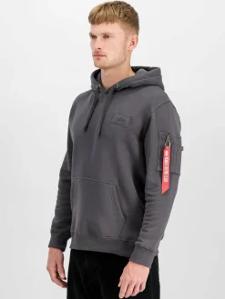 Alpha Industries Sweatshirts & Sweatjacken<Herren Kapuzensweatshirt grau bedruckt