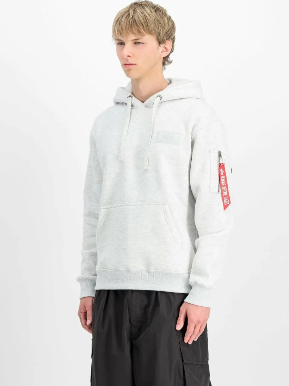 Alpha Industries Sweatshirts & Sweatjacken<Herren Kapuzensweatshirt grau bedruckt
