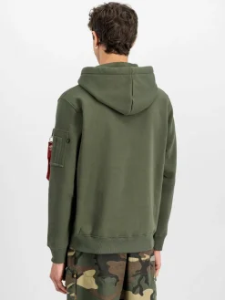 Alpha Industries Sweatshirts & Sweatjacken<Herren Kapuzensweatshirt oliv bedruckt