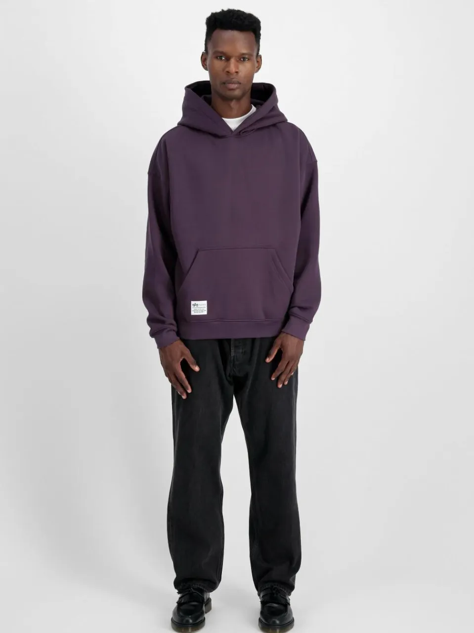 Alpha Industries Sweatshirts & Sweatjacken<Herren Kapuzensweatshirt lila bedruckt