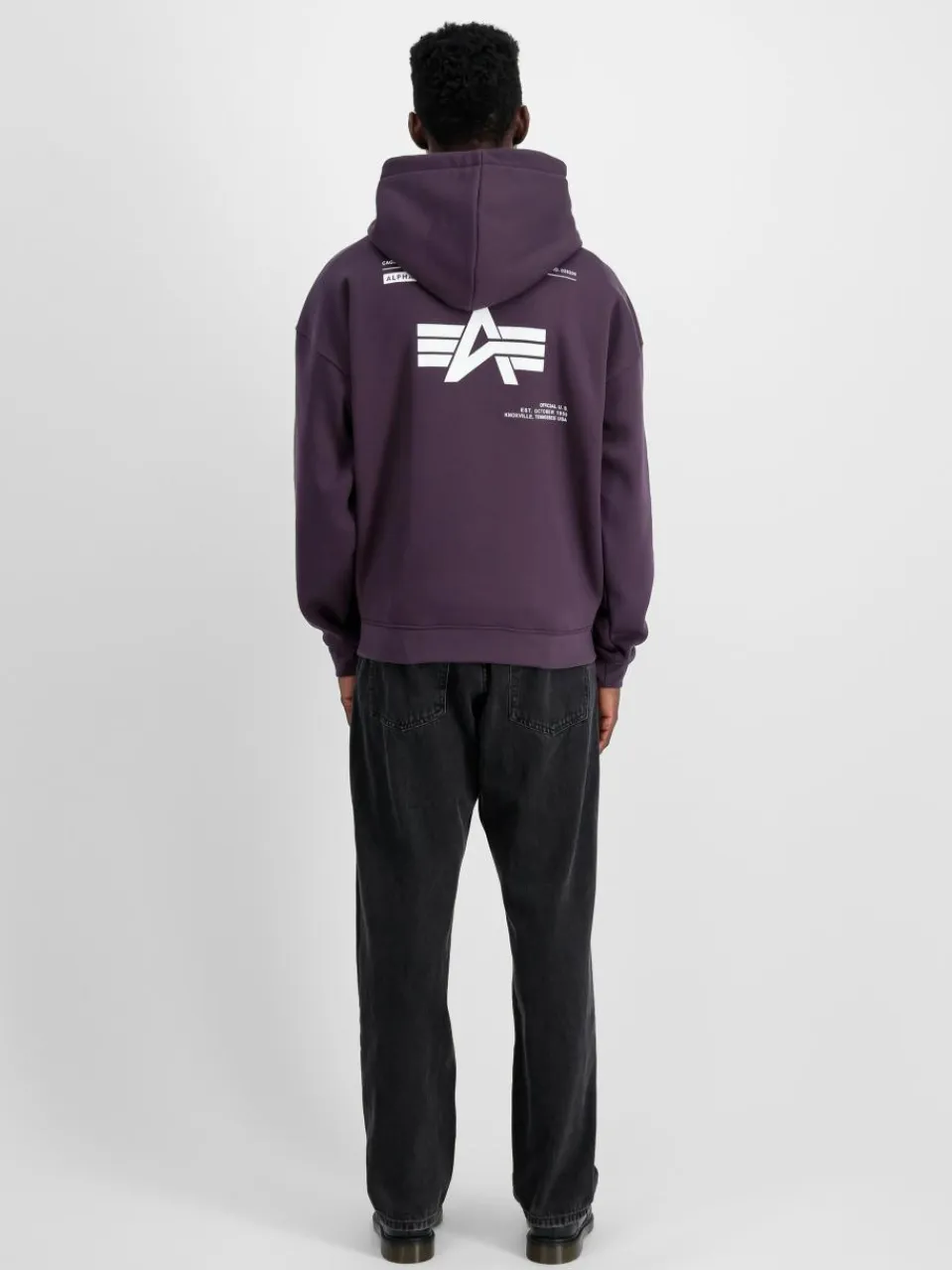 Alpha Industries Sweatshirts & Sweatjacken<Herren Kapuzensweatshirt lila bedruckt