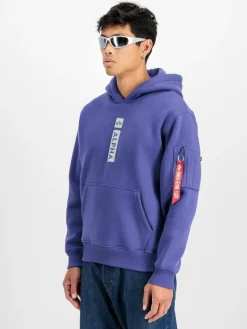 Alpha Industries Sweatshirts & Sweatjacken<Herren Kapuzensweatshirt purple bedruckt