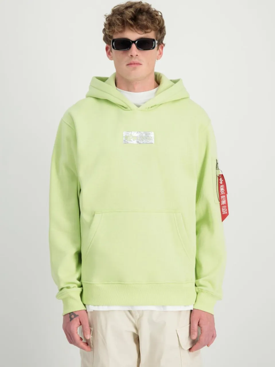 Alpha Industries Sweatshirts & Sweatjacken<Herren Kapuzensweatshirt grün bedruckt