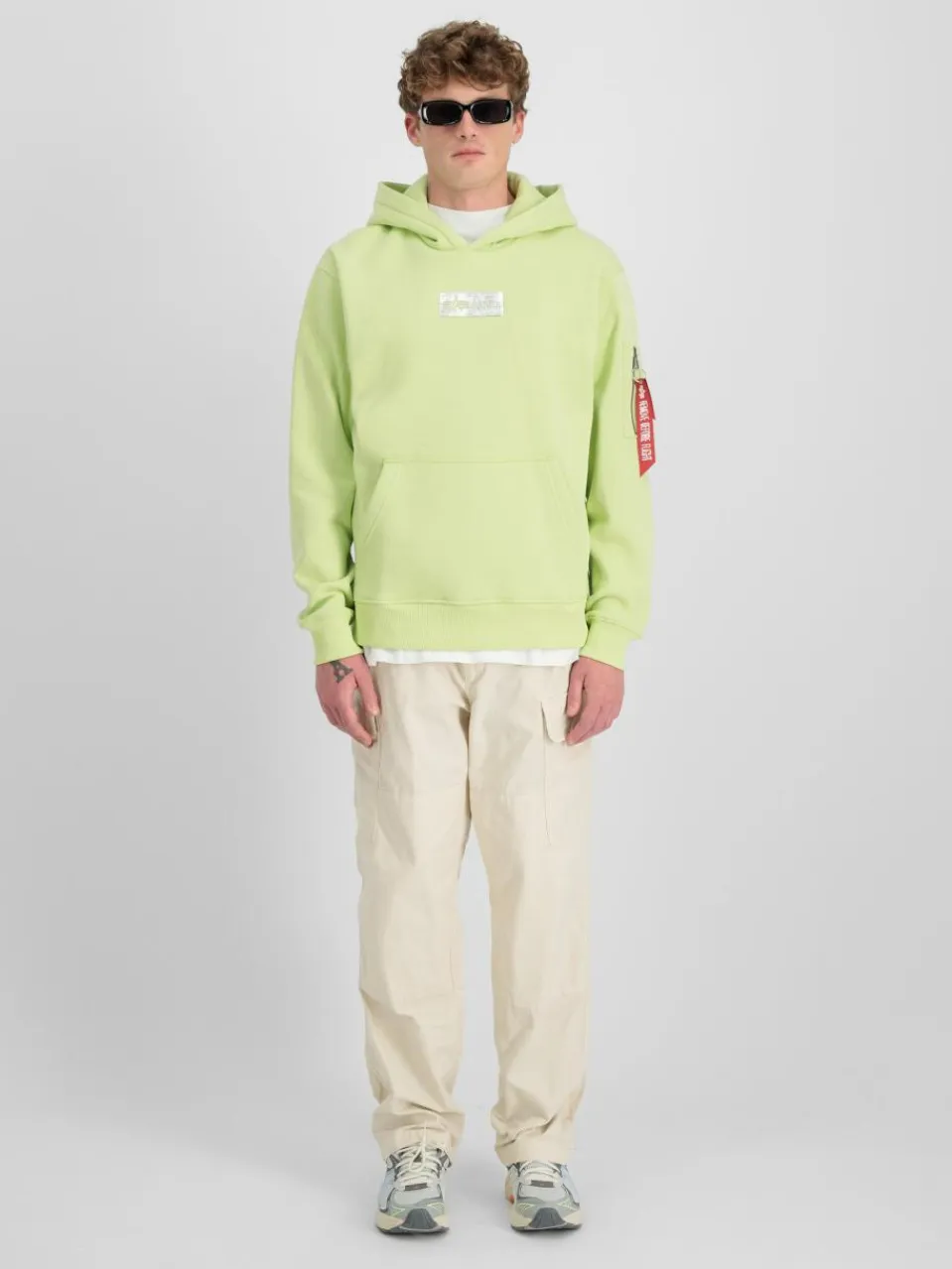 Alpha Industries Sweatshirts & Sweatjacken<Herren Kapuzensweatshirt grün bedruckt