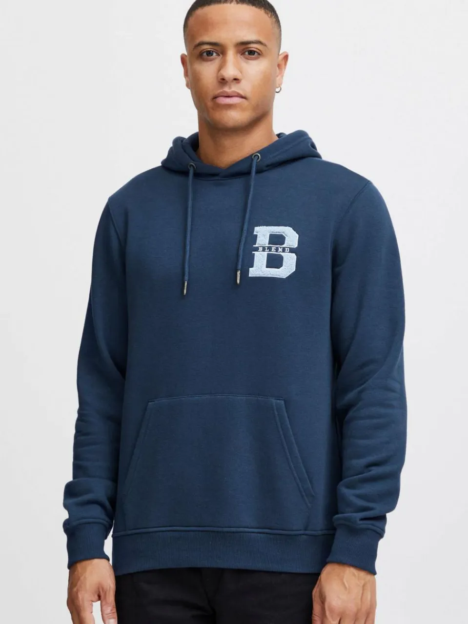 BLEND Sweatshirts & Sweatjacken<Herren Kapuzensweatshirt blau uni