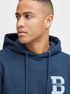 BLEND Sweatshirts & Sweatjacken<Herren Kapuzensweatshirt blau uni