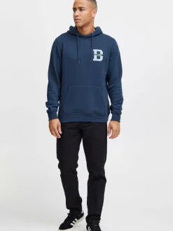 BLEND Sweatshirts & Sweatjacken<Herren Kapuzensweatshirt blau uni