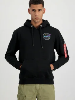 Alpha Industries Sweatshirts & Sweatjacken<Herren Kapuzensweatshirt schwarz bedruckt