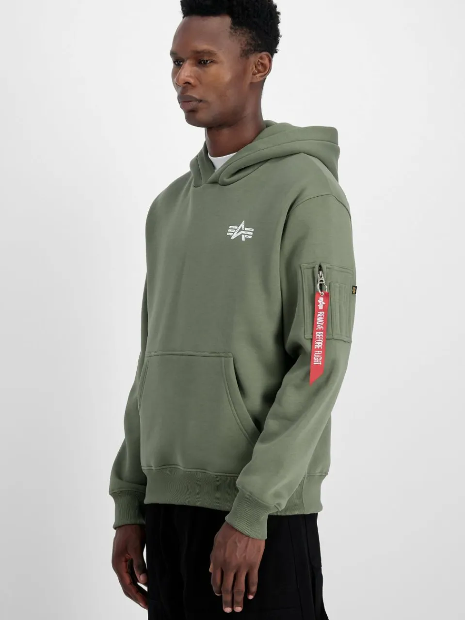 Alpha Industries Sweatshirts & Sweatjacken<Herren Kapuzensweatshirt grün bedruckt