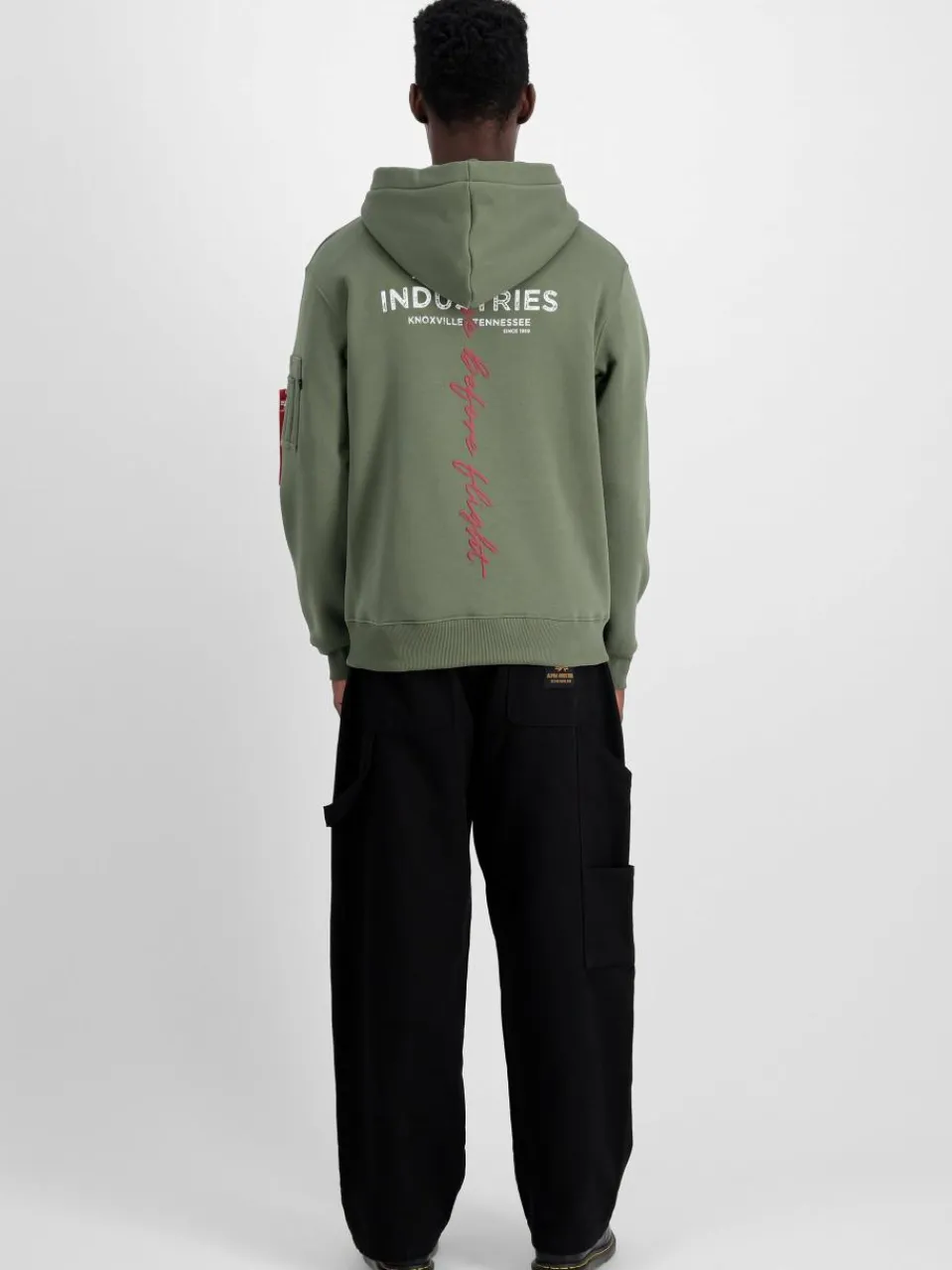 Alpha Industries Sweatshirts & Sweatjacken<Herren Kapuzensweatshirt grün bedruckt