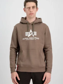 Alpha Industries Sweatshirts & Sweatjacken<Herren Kapuzensweatshirt taupe bedruckt