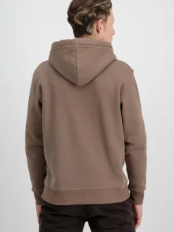 Alpha Industries Sweatshirts & Sweatjacken<Herren Kapuzensweatshirt taupe bedruckt