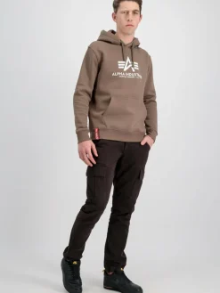 Alpha Industries Sweatshirts & Sweatjacken<Herren Kapuzensweatshirt taupe bedruckt