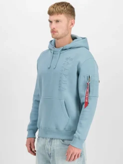 Alpha Industries Sweatshirts & Sweatjacken<Herren Kapuzensweatshirt blau uni