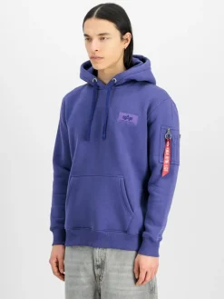 Alpha Industries Sweatshirts & Sweatjacken<Herren Kapuzensweatshirt purple bedruckt