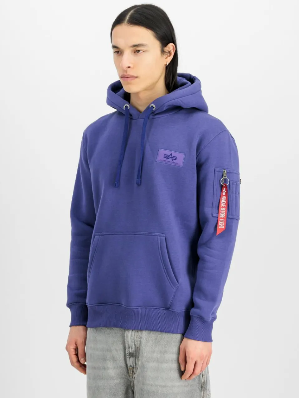 Alpha Industries Sweatshirts & Sweatjacken<Herren Kapuzensweatshirt purple bedruckt