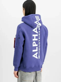 Alpha Industries Sweatshirts & Sweatjacken<Herren Kapuzensweatshirt purple bedruckt