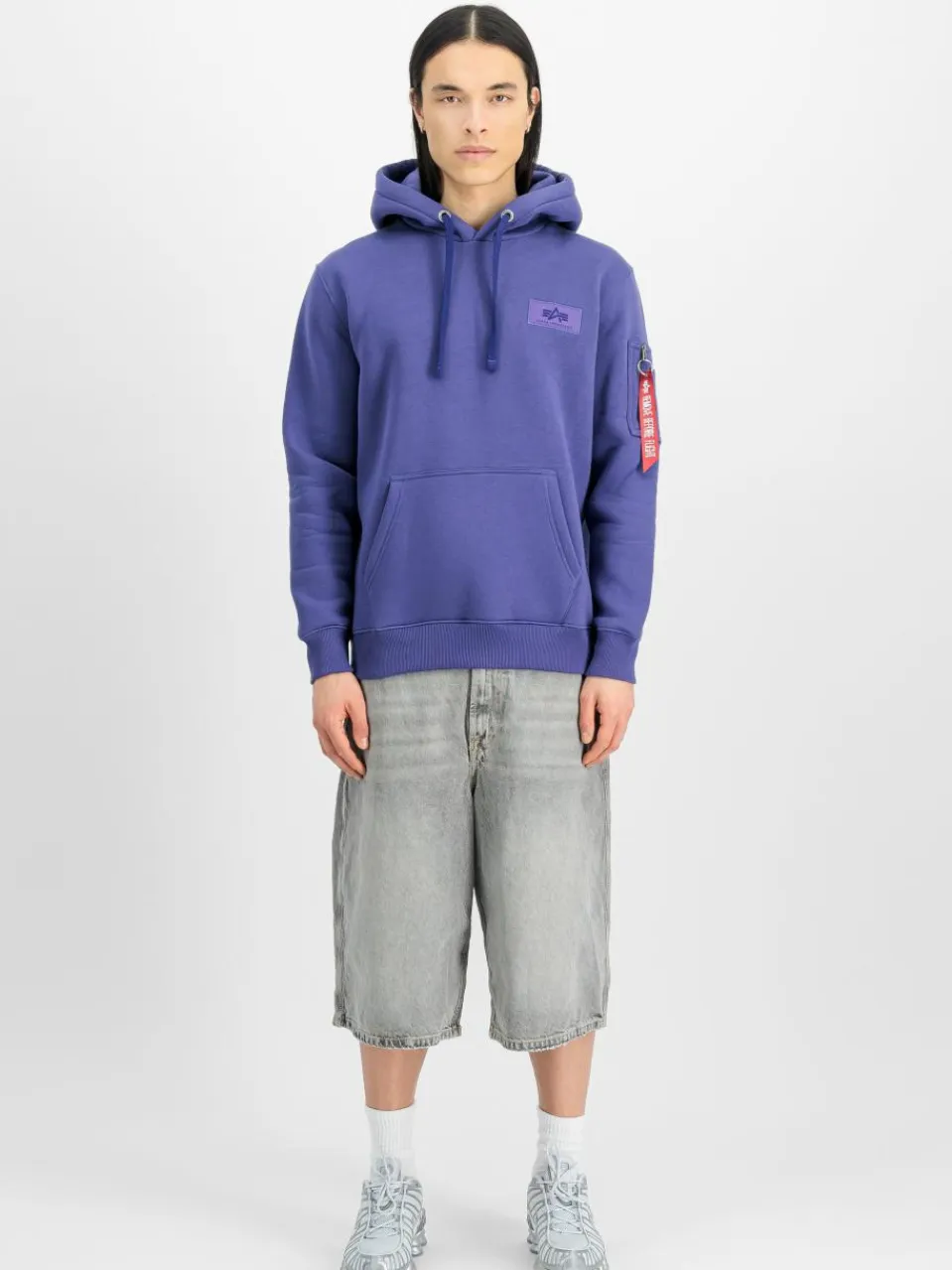 Alpha Industries Sweatshirts & Sweatjacken<Herren Kapuzensweatshirt purple bedruckt