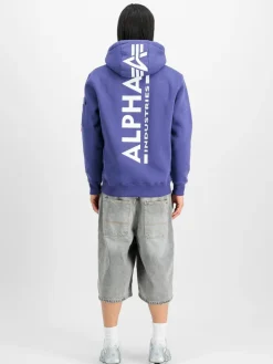 Alpha Industries Sweatshirts & Sweatjacken<Herren Kapuzensweatshirt purple bedruckt