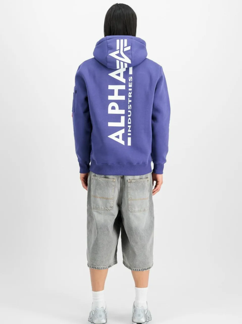 Alpha Industries Sweatshirts & Sweatjacken<Herren Kapuzensweatshirt purple bedruckt