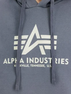 Alpha Industries Sweatshirts & Sweatjacken<Herren Kapuzensweatshirt grau bedruckt