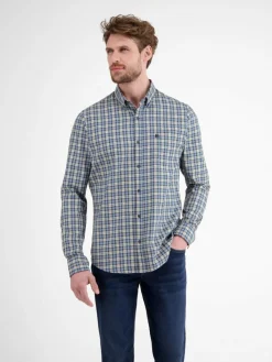 LERROS Hemden<Herren Karohemd blau kariert