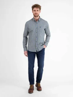 LERROS Hemden<Herren Karohemd blau kariert