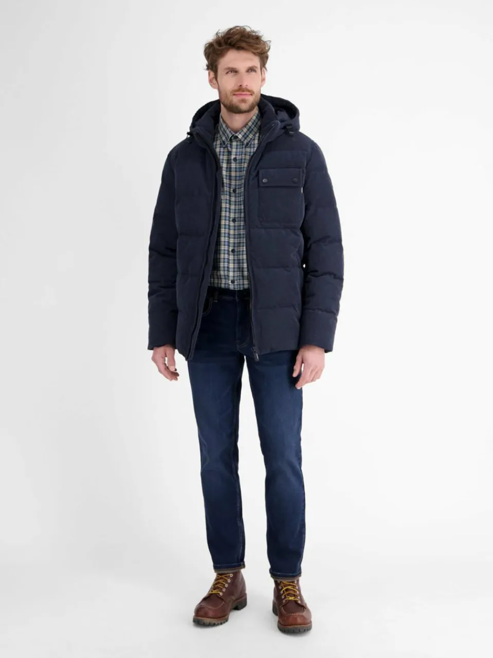 LERROS Hemden<Herren Karohemd blau kariert