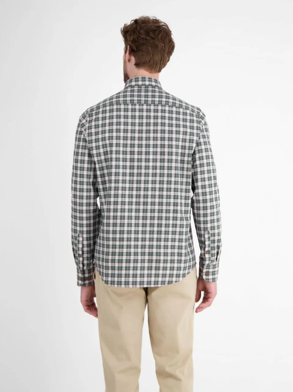 LERROS Hemden<Herren Karohemd oliv kariert