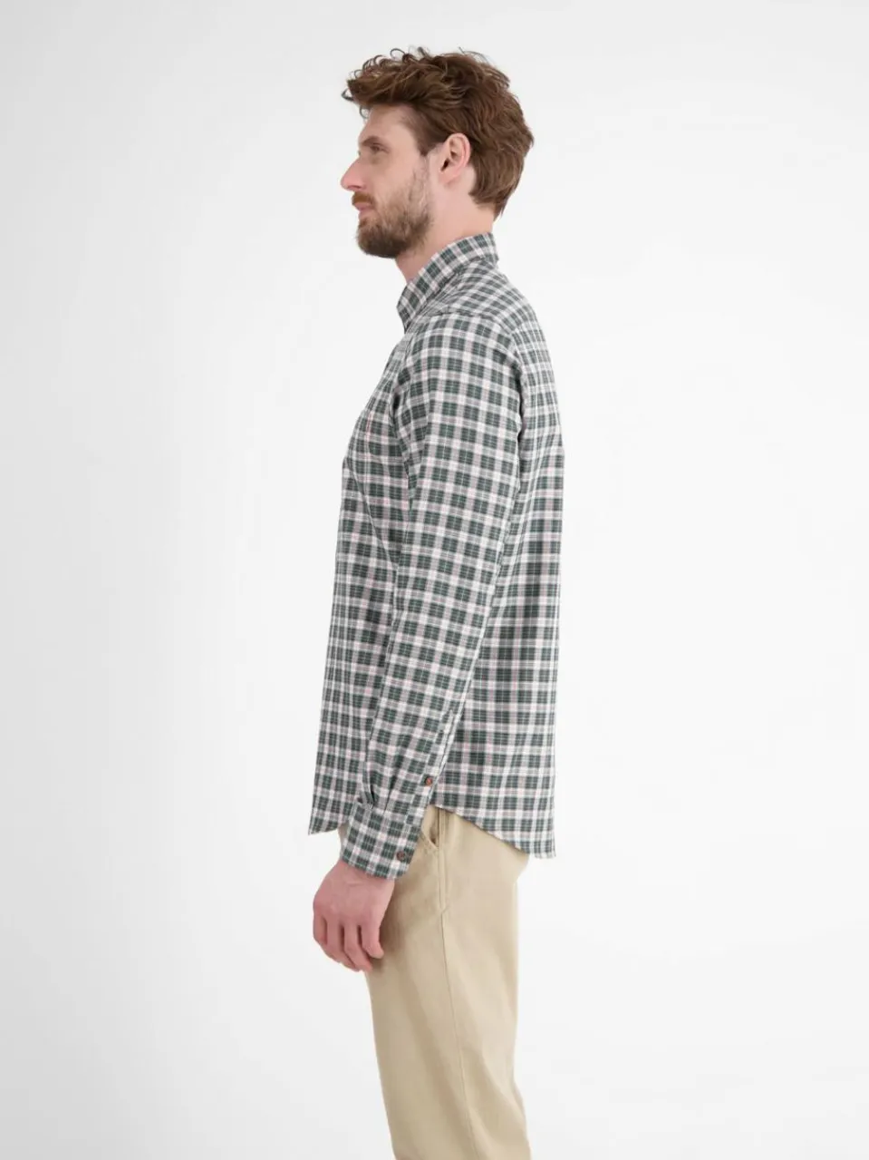 LERROS Hemden<Herren Karohemd oliv kariert