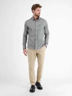 LERROS Hemden<Herren Karohemd oliv kariert