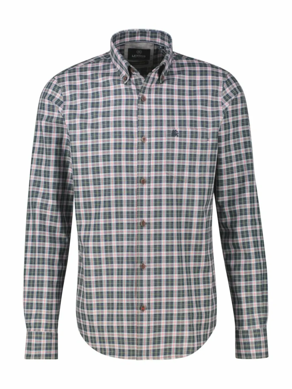 LERROS Hemden<Herren Karohemd oliv kariert
