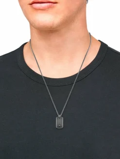 s.Oliver Schmuck<Herren Kette mit Anhänger grau uni