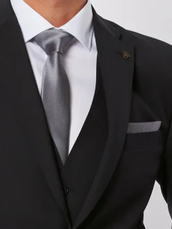 Roy Robson Krawatten & Fliegen<Herren Krawatte silber uni