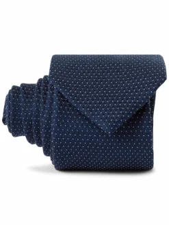 Andrew James Krawatten & Fliegen<Herren Krawatte mit Seidenanteil marine gepunktet
