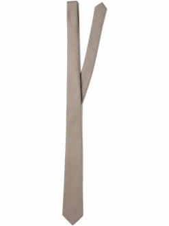 Andrew James Krawatten & Fliegen<Herren Krawatte mit Seiden-Anteil sand silber kariert