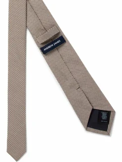 Andrew James Krawatten & Fliegen<Herren Krawatte mit Seiden-Anteil sand silber kariert