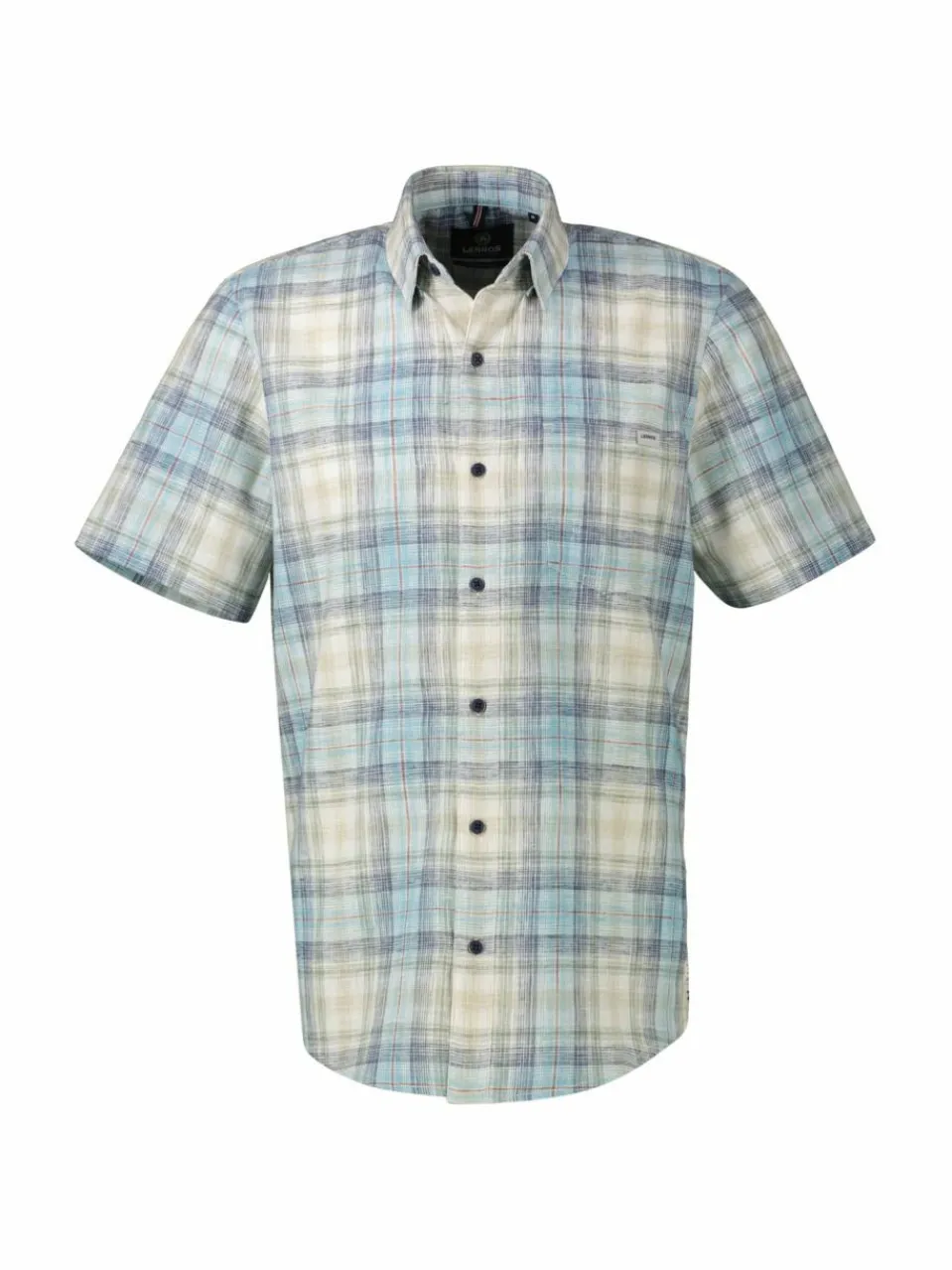 LERROS Hemden<Herren Kurzarmhemd aqua kariert