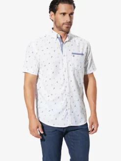 BABISTA Hemden<Herren Kurzarmhemd - ALARIN weiß bedruckt