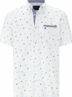 BABISTA Hemden<Herren Kurzarmhemd - ALARIN weiß bedruckt