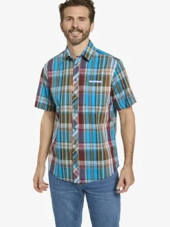 BABISTA Hemden<Herren Kurzarmhemd - BELLIANO blau kariert