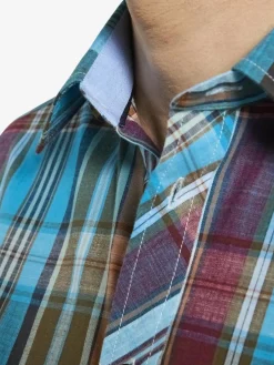 BABISTA Hemden<Herren Kurzarmhemd - BELLIANO blau kariert