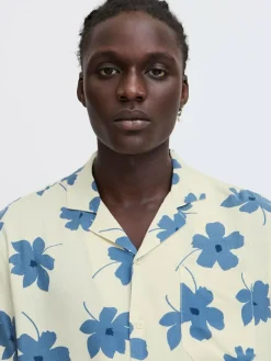 BLEND Hemden<Herren Kurzarmhemd - BHADAN beige gemustert