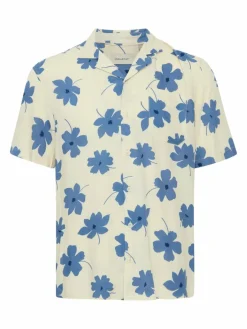 BLEND Hemden<Herren Kurzarmhemd - BHADAN beige gemustert