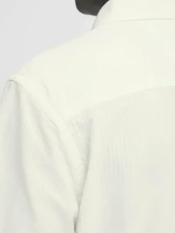 BLEND Hemden<Herren Kurzarmhemd - BHALKE weiß strukturiert