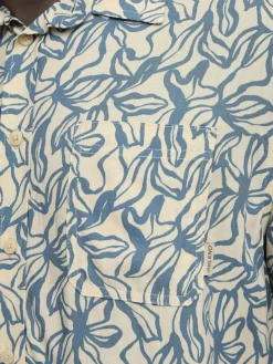 BLEND Hemden<Herren Kurzarmhemd - BHAVIAN blau gemustert