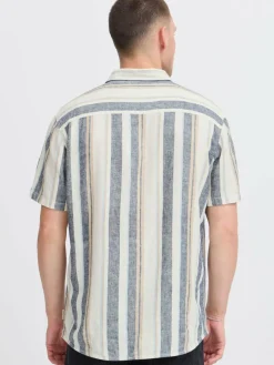 BLEND Hemden<Herren Kurzarmhemd - BHBobby weiß gestreift
