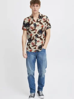 BLEND Hemden<Herren Kurzarmhemd - BHGawai grün gemustert